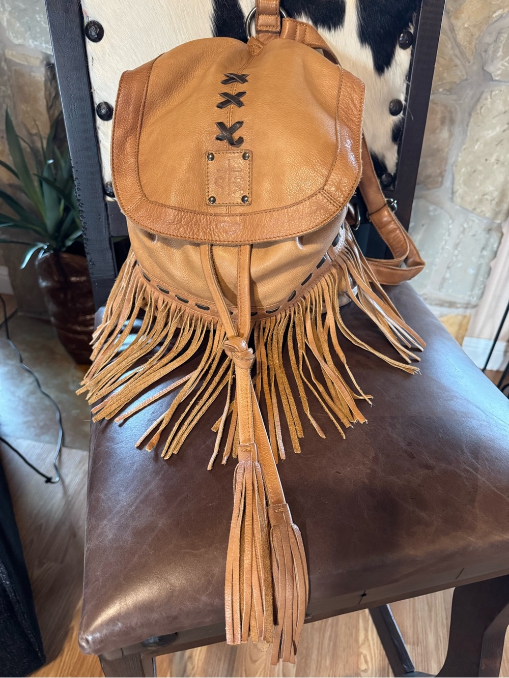 STS Ranchwear Free Spirit Fringe Leather Backpack